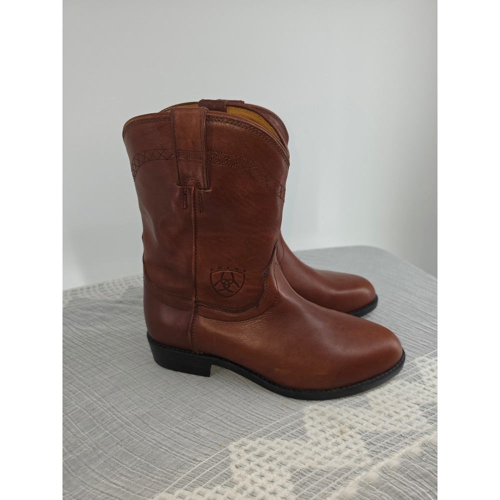 Ariat Mens Heritage Roper Brown Leather Western Cowboy Boots 9M Round Toe